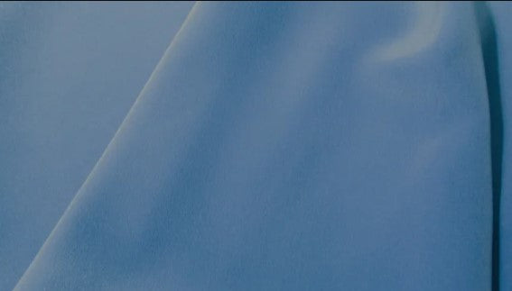 Celestial blue pure silk crepe de chine, $39/yd