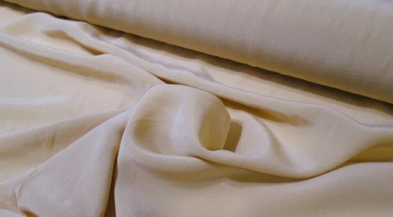 Pure silk crepe de chine in soft tan - $29/yd