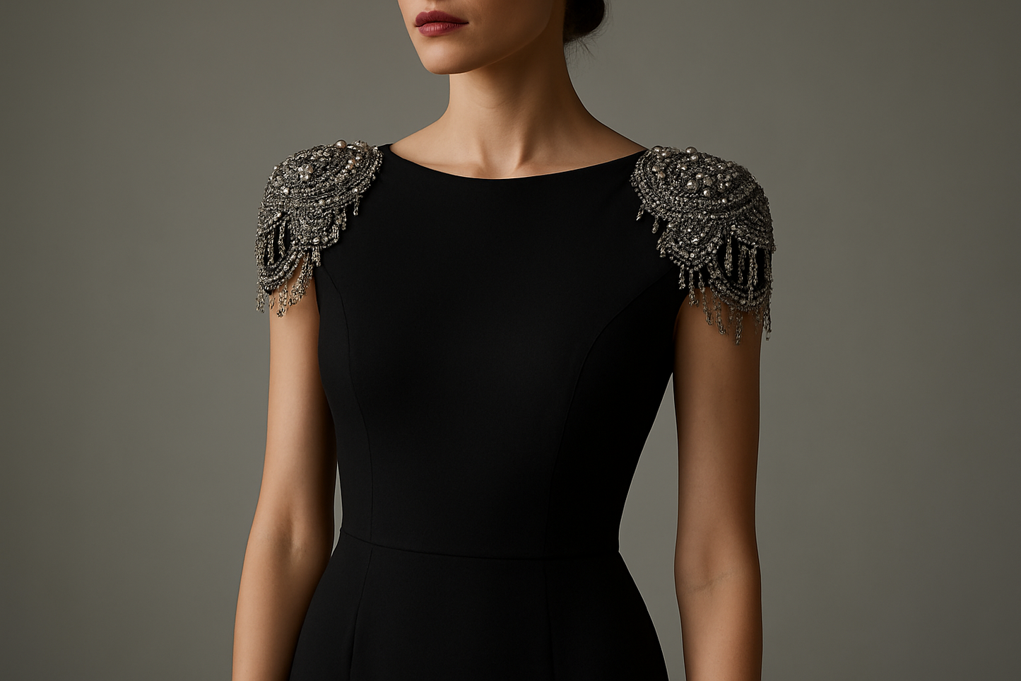 Sew on epaulette applique, beaded and sequinned