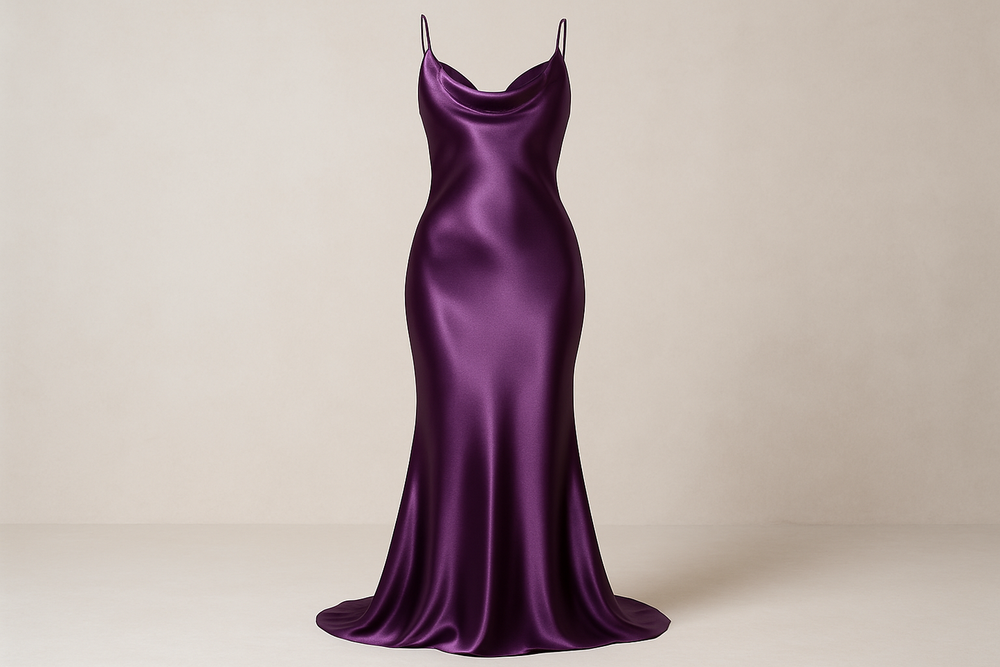 grape purple silk charmeuse slinky dress