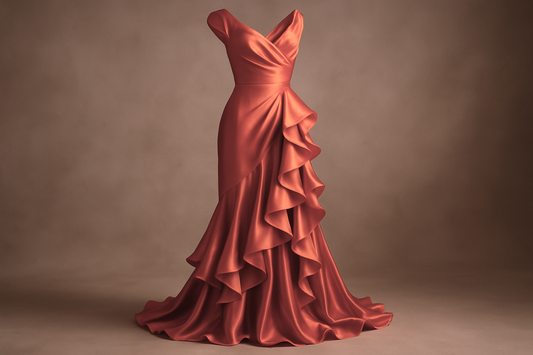 Pure silk charmeuse in persimmon