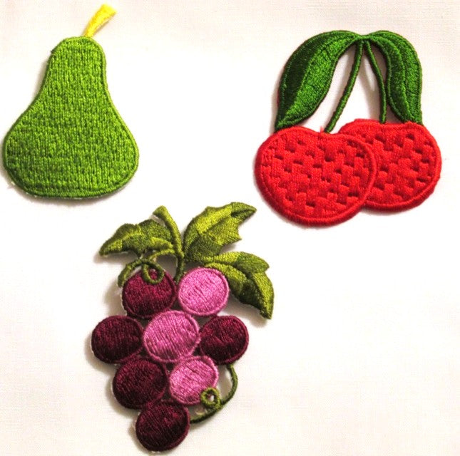 Individual fruits embroidered appliques #7315
