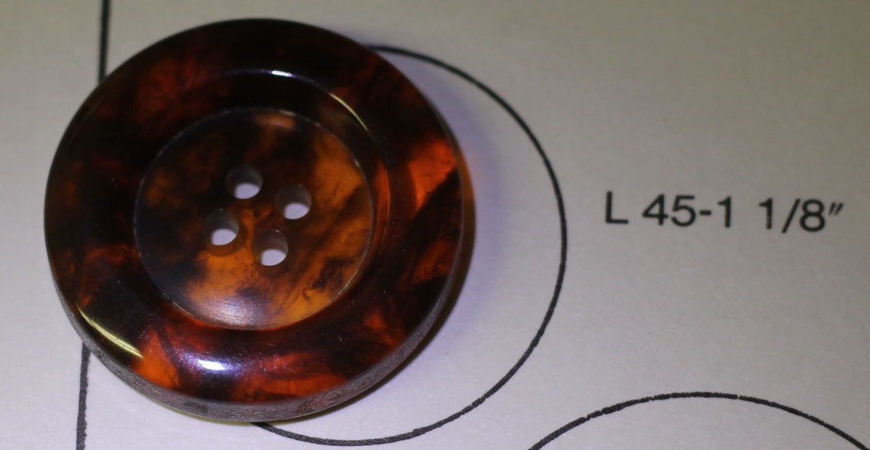 Thick tortoise look buttons for coats, $4-6/pc
