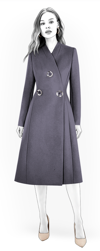 Smokey violet wool/cashmere coat weight fabric