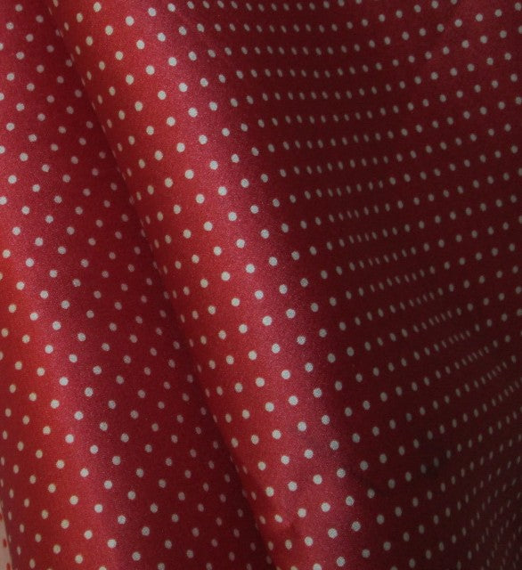 100% silk organza, satin face red/white, $34.50/panel