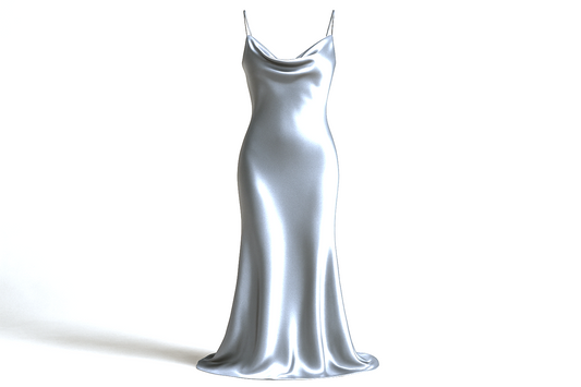 Pure silk charmeuse in silvery gray