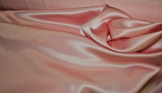 Light coral silk charmeuse, $39/yd