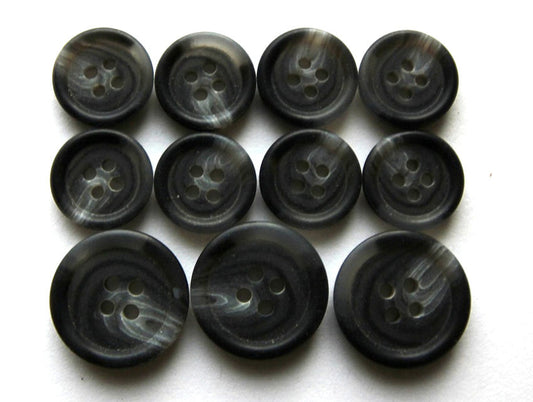 Black/gray mottle jacket buttons