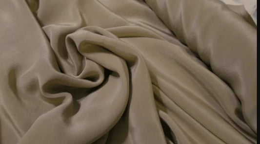 Pure silk crepe de chine in camel color, $29/yd