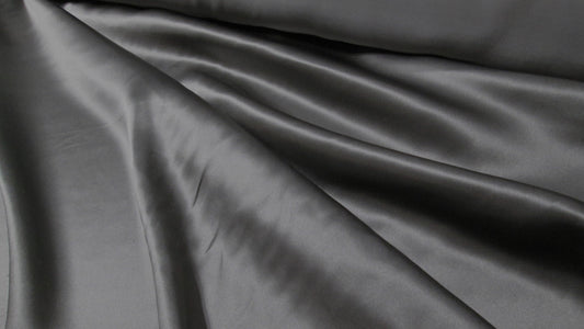 Pure silk charmeuse in graphite, $39/yd
