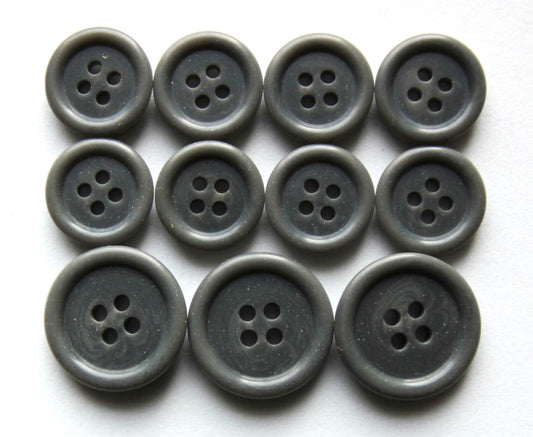 Gray mottle "Trihorn" composite jacket buttons