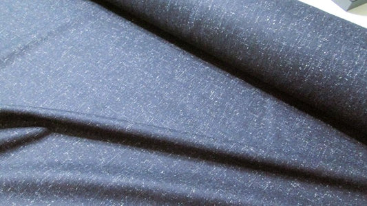 Wool/cotton lightweight woven speckled navy/white