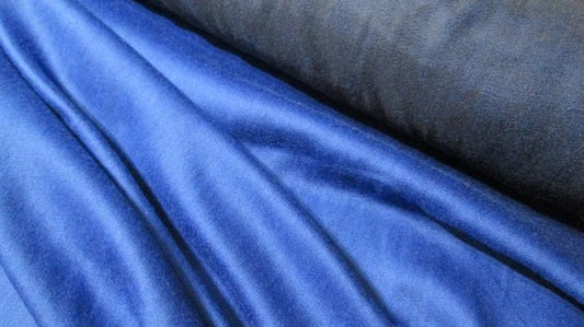 Lightweight wool satin in lapis blue, $39/yd