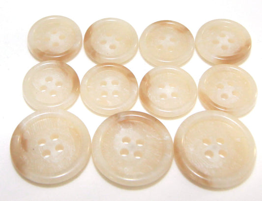 Light natural ivory "Trihorn" composite jacket buttons