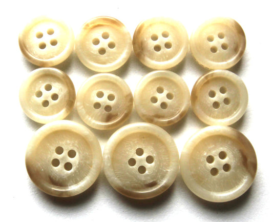 Natural mottled "Trihorn" composite jacket buttons
