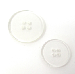 4-hole clear flat backing buttons   by the dozen