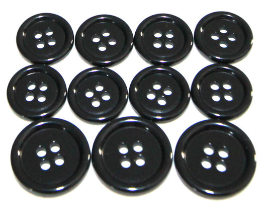 Shiny Savoy black composite jacket buttons