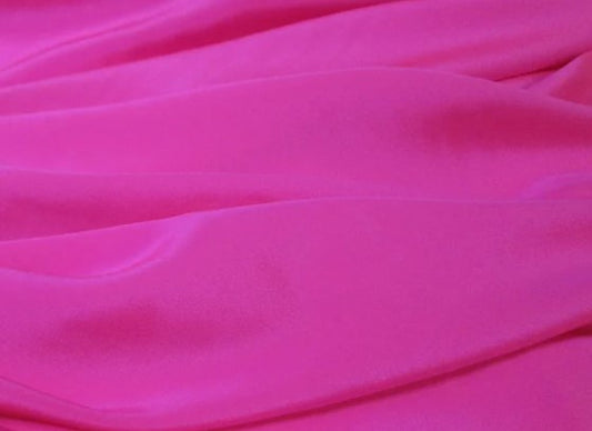 Pure silk crepe de chine in vivid hot pink - $32.00/yd