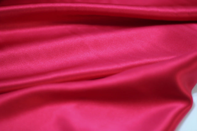 Pure silk charmeuse in cerise pink/red - $35/yd