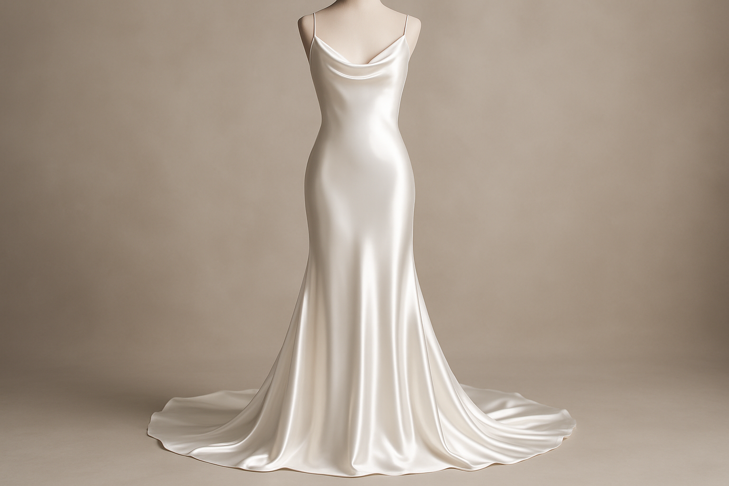 bridal white silk charmeuse gown