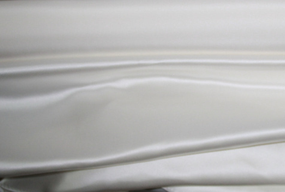 Bridal white silk charmeuse, $39/yd