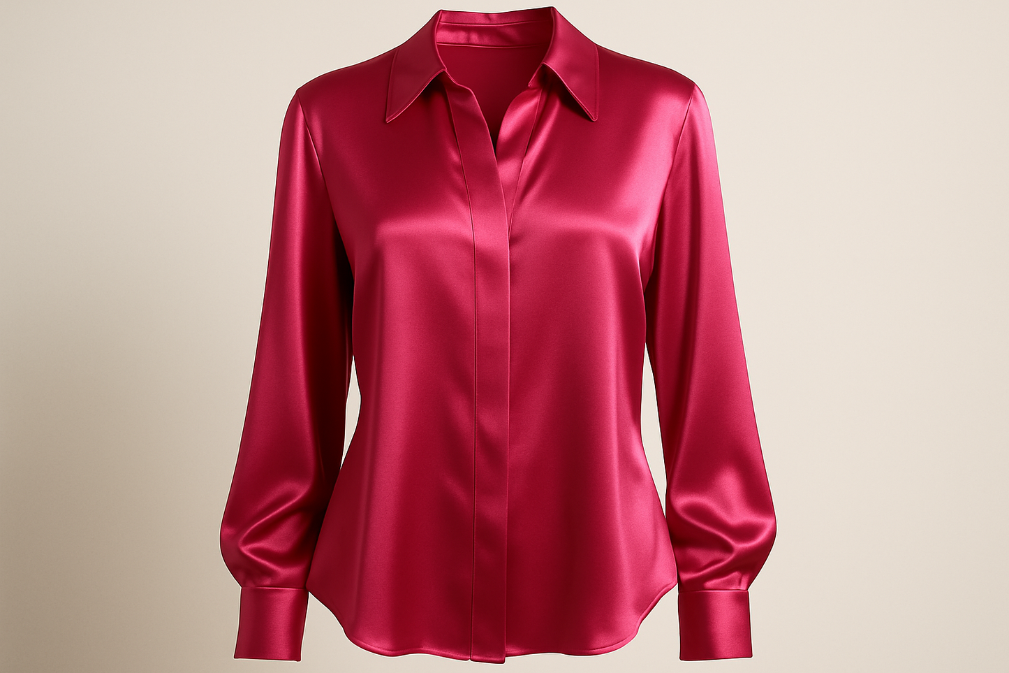 cerise silk charmeuse blouse