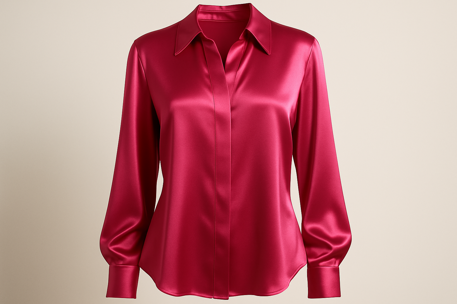 cerise silk charmeuse blouse