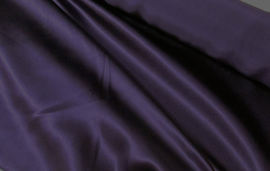 Pure silk charmeuse in dark plum, $39/yd
