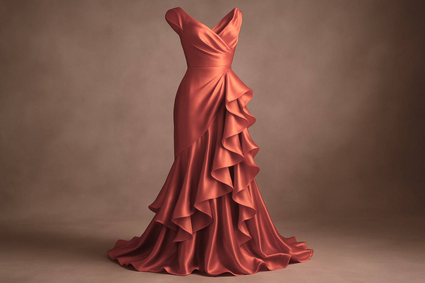 Pure silk charmeuse in persimmon
