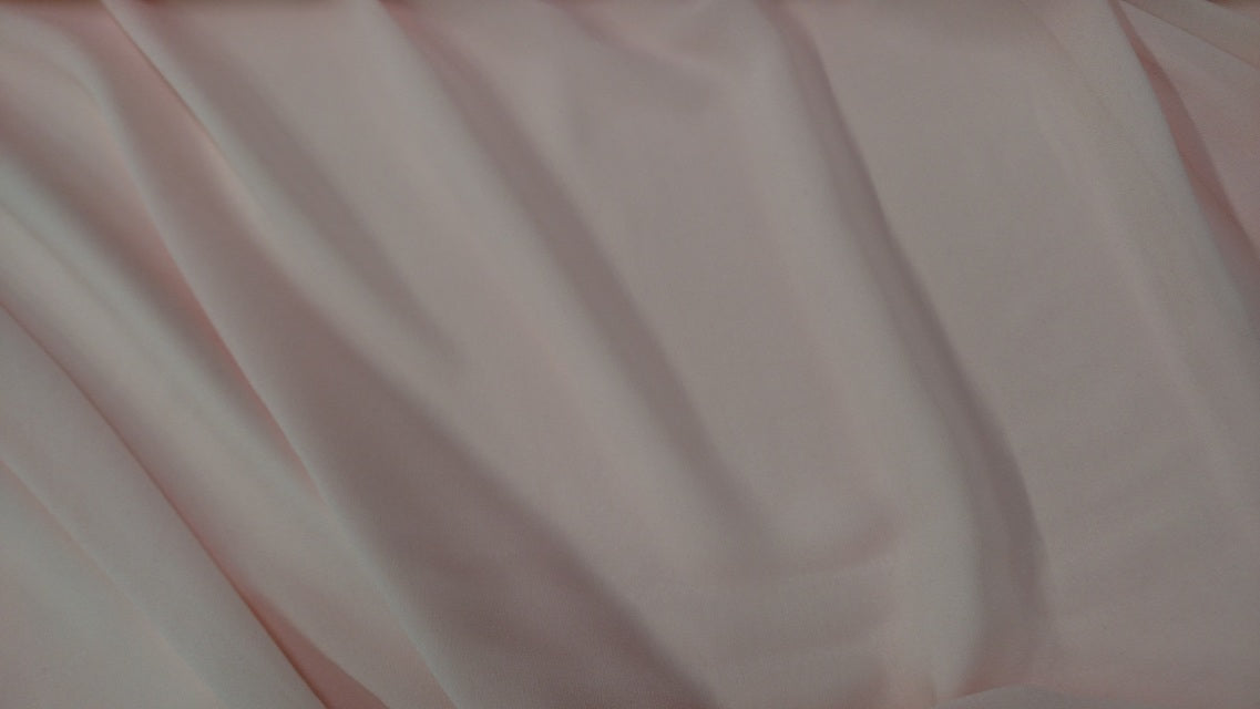 Pale pink pure silk charmeuse, $39/yd
