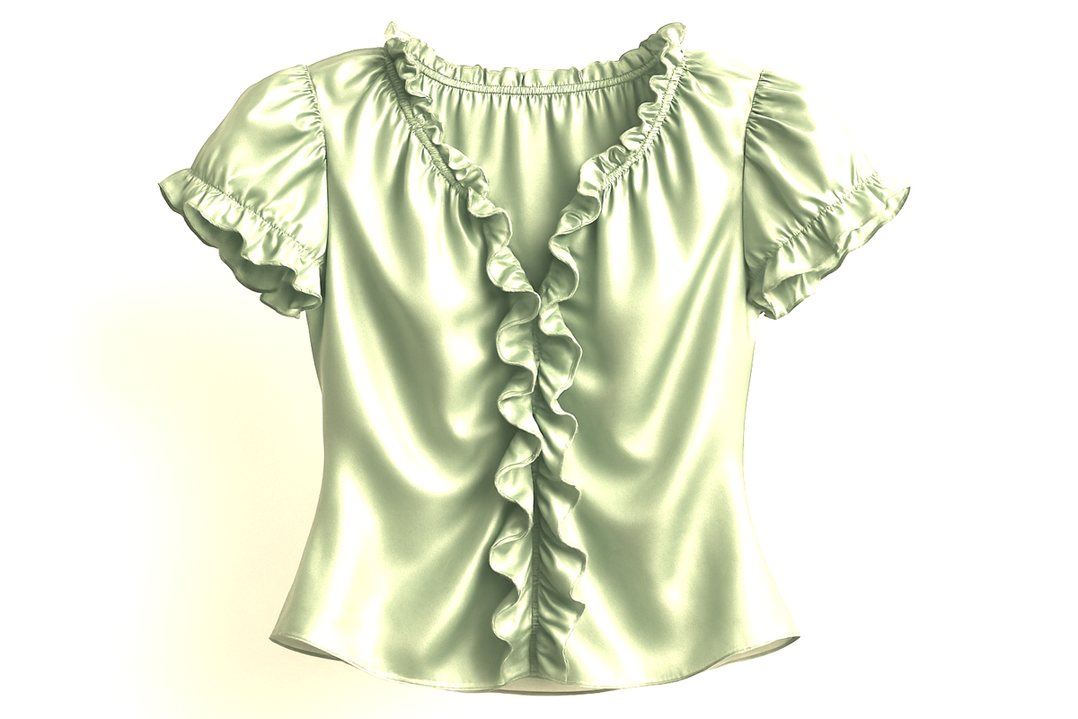 Green Vs Ruffly Lettuce Green Silk Charmeuse Fabric 45