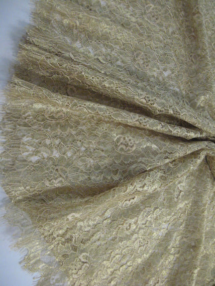 Metallic gold imported French lace