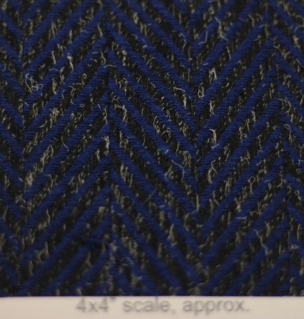 Herringbone tweed coat fabric in gray and blue