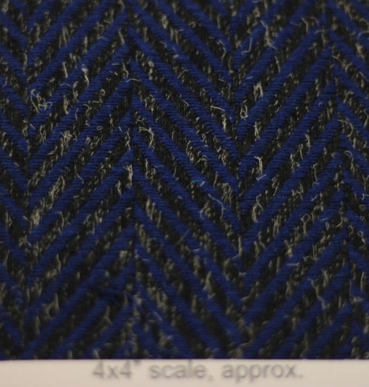 Herringbone tweed coat fabric in gray and blue