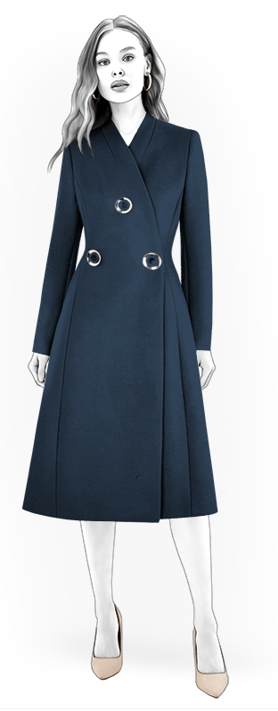Wool/cashmere coat weight fabric in navy, $65/yd