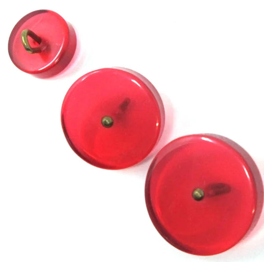 Clear red pinshank buttons