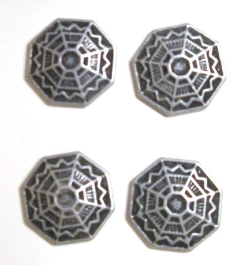 Octagonal spider web design small metal buttons