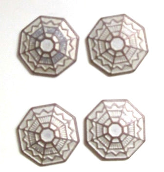 Octagonal spider web design small metal buttons