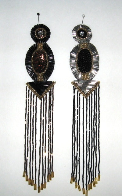 Beaded and sequinned epaulette appliques