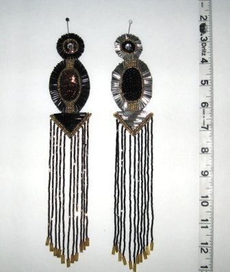 Beaded and sequinned epaulette appliques