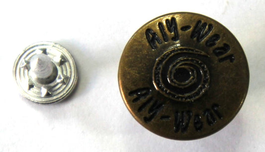 Dungaree jeans tack buttons, no sew, .50 each