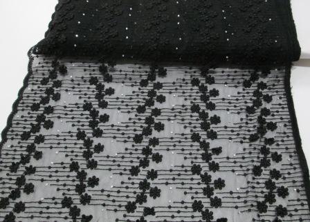 Applique and crystal studded embroidered English net, $89/yd