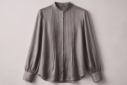 Pure silk crepe de chine in taupe - $29/yd